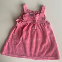 Load image into Gallery viewer, Pumpkin Patch baby girl size 0-3 months pink velour sleeveless dress, EUC
