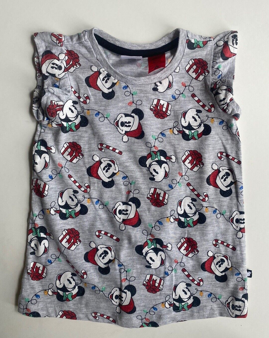 Disney kids girls toddler size 2 grey nightie Mickey Minnie Mouse Christmas, GUC