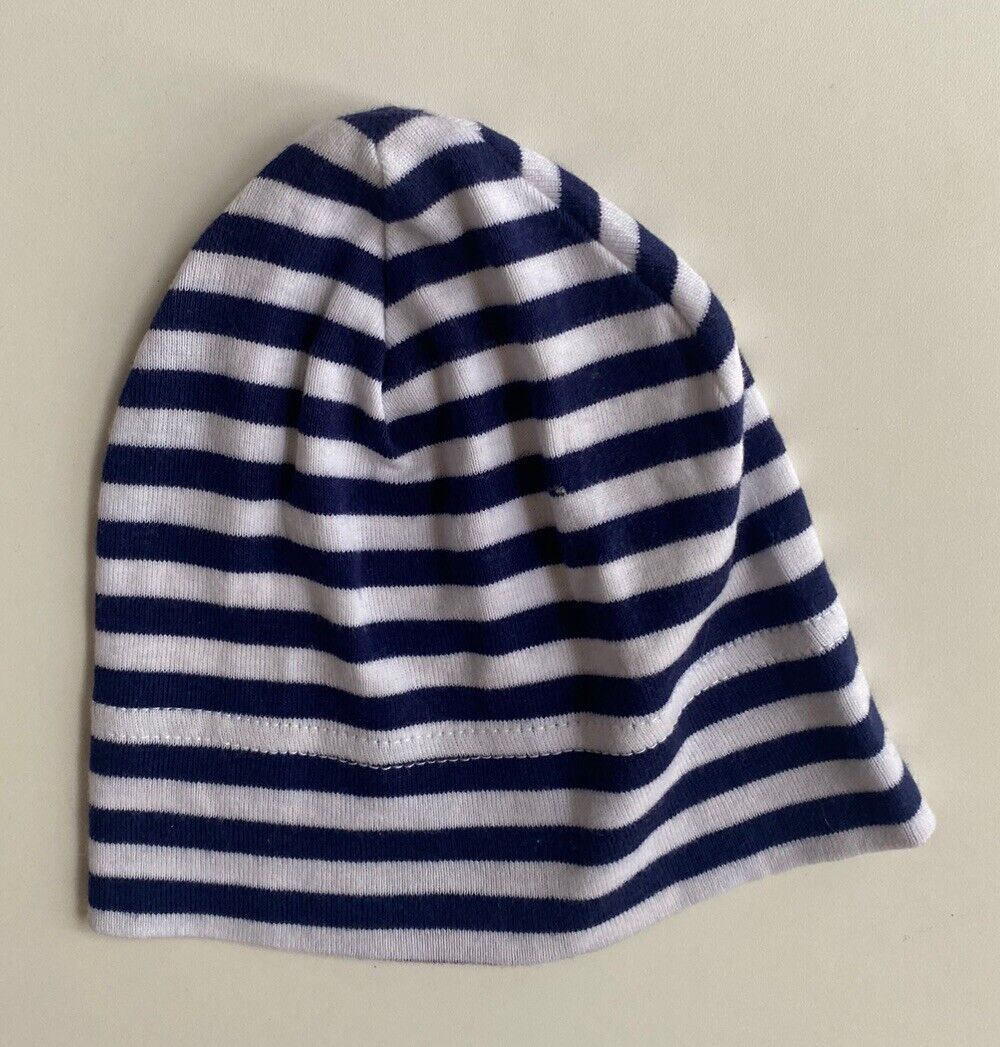 Gap baby size newborn navy blue white stripe beanie hat, VGUC