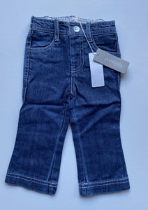 NEW Purebaby baby size 6-12 months blue denim jeans pants pull on, BNWT