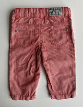 Load image into Gallery viewer, Petit Bateau baby boy size 3-6 months red white pinstripe jeans pants, EUC
