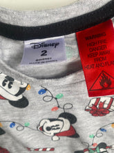 Load image into Gallery viewer, Disney kids girls toddler size 2 grey nightie Mickey Minnie Mouse Christmas, GUC
