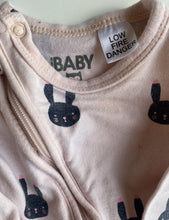 Load image into Gallery viewer, Cotton On baby girl size newborn x2 one-piece pink grey black bunnies, GUC
