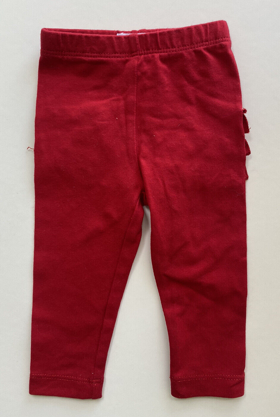 Korango baby girl size 0-3 months red leggings pants ruffles, VGUC