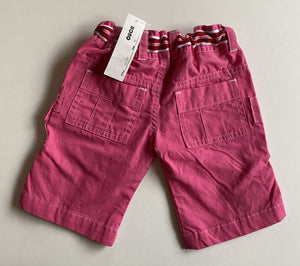 Ouch baby girl size 3-6 months pink cargo shorts elastic waist, BNWT