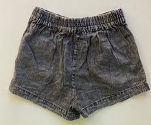 Load image into Gallery viewer, Cotton On Kids girls size 4 black grey stonewashed elastic waist shorts, VGUC
