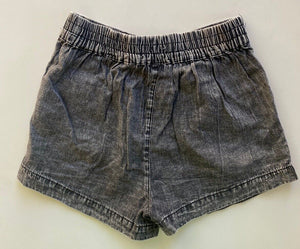 Cotton On Kids girls size 4 black grey stonewashed elastic waist shorts, VGUC