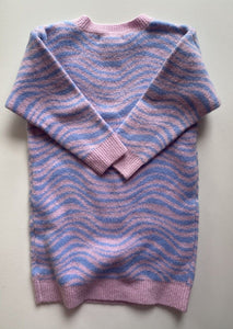 Cotton On Kids girls size 5 purple blue wave knitted jumper dress, BNWT