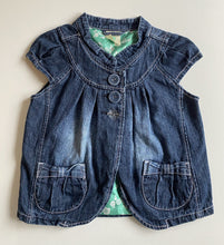 Load image into Gallery viewer, Pumpkin Patch kids girls size 7 blue denim short sleeve jacket cardigan, GUC
