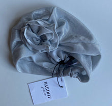 Load image into Gallery viewer, Bardot Junior baby girl size L (12M+) silver flower turban hat, BNWT
