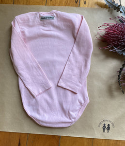 Tumble 'n Dry baby girl size 00 pink long sleeve bodysuit happy heart