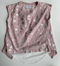 Load image into Gallery viewer, Cracked Soda kids girls size 10 pink silver spotted sleeveless top, VGUC
