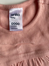 Load image into Gallery viewer, Anko baby girl size newborn pink ribbed bodysuit tank sleeveless dress, VGUC
