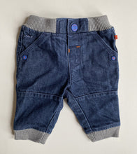 Load image into Gallery viewer, Ted Baker baby size 3-6 months pull on blue jeans pants elastic waist, VGUC
