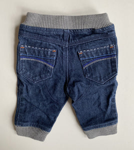 Ted Baker baby size 3-6 months pull on blue jeans pants elastic waist, VGUC