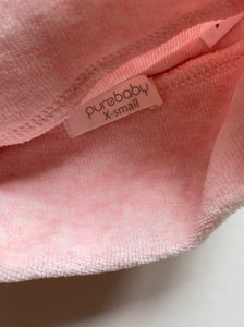 Purebaby baby girl size XS pale pink velour beanie hat, EUC