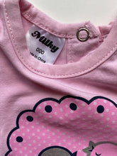 Load image into Gallery viewer, Milky baby girl size 0-3 months pink bodysuit t-shirt birds, VGUC
