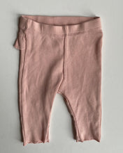 Load image into Gallery viewer, H&amp;M baby girl size newborn pink ribbed ruffle leggings pants, EUC
