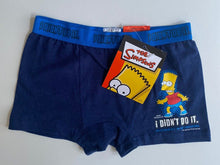Load image into Gallery viewer, The Simpsons kids boys size 4-6 navy blue underwear pants Bart, BNWT

