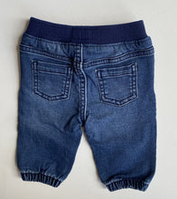 Load image into Gallery viewer, Target baby size 0-3 months blue denim pull on jeans pants, VGUC
