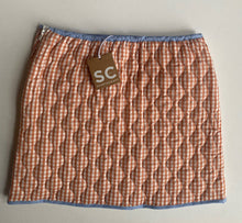 Load image into Gallery viewer, Sportscraft kids girls size 10 orange brown gingham quilted skirt, BNWT
