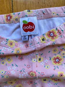 Oobi Kids girls size 8 years pink floral 3//4 length leggings lace trim, VGUC