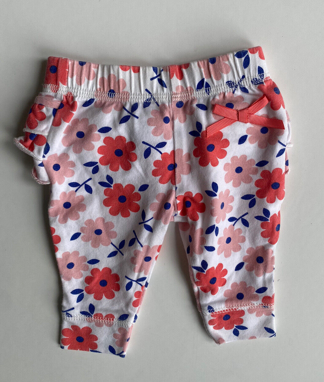 4Baby baby girl size newborn pink floral frill leggings pants, VGUC