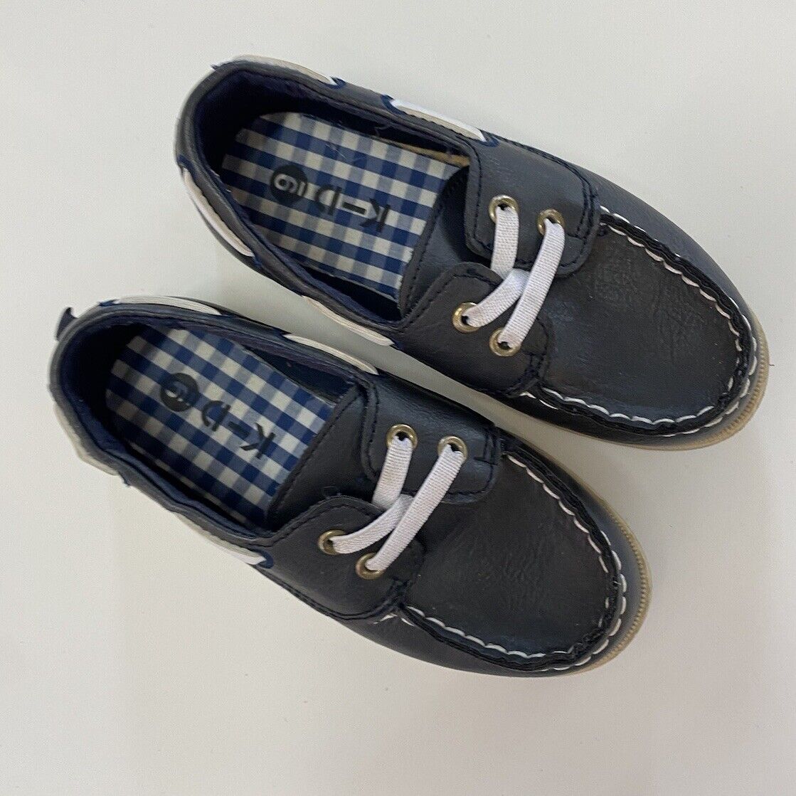 KID boys kids size 9 navy blue casual boat shoes pull on VGUC