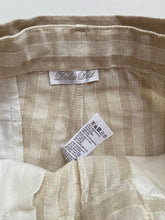 Load image into Gallery viewer, Dolce Petit kids size 5 years beige stripe linen blend high waisted shorts, BNWT
