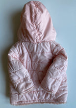 Load image into Gallery viewer, DKNY baby girl size 12-18 months pale pink hooded puffer jacket warm, VGUC
