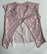 Load image into Gallery viewer, Cracked Soda kids girls size 10 pink silver spotted sleeveless top, VGUC
