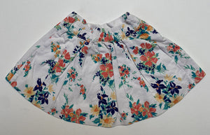 Janie and Jack baby girl size 12-18 months white orange floral mini skirt, VGUC