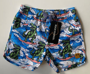 Rock Your Kid kids toddler boys size 4 blue green surfing dinosaurs, BNWT