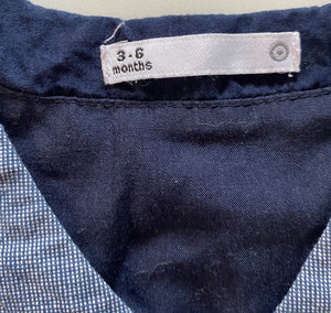 Target baby boy size 3-6 months blue button up waistcoat formal, VGUC