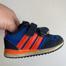 Load image into Gallery viewer, Adidas Neo baby toddler size US 5K/EUR 20 blue orange sneakers runners, VGUC
