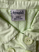 Load image into Gallery viewer, Dymples baby girl size 6-12 months lime green button up jacket pockets, VGUC
