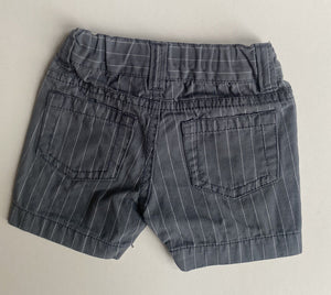 Pumpkin Patch baby boy size newborn grey white stripe elastic waist shorts, EUC