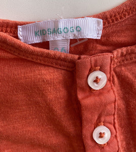 Kidsagogo baby boy size 3-6 months red orange t-shirt pocket, VGUC