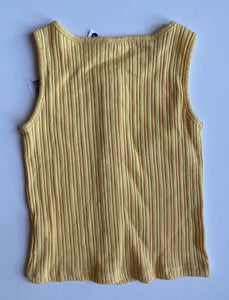 KID girls size 7 yellow ribbed button up tank top, BNWT