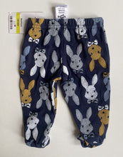 Load image into Gallery viewer, Baby Berry baby size tiny baby 00000 blue footed leggings pants bunnies, BNWT
