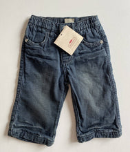 Load image into Gallery viewer, 3Pommes baby girl size 3-6 months navy denim pull on jeans pants, BNWT
