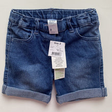 Load image into Gallery viewer, Anko kids toddler girls size 2 blue denim elastic waist shorts, BNWT
