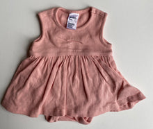 Load image into Gallery viewer, Anko baby girl size newborn pink ribbed bodysuit tank sleeveless dress, VGUC
