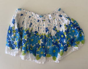 Pumpkin Patch kids girls toddler size 3 white blue floral circle skirt, VGUC