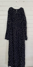 Load image into Gallery viewer, Asos Maternity Women&#39;s size UK 12/US 8 black white spotted maxi dress, VGUC
