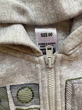 Load image into Gallery viewer, Bonds baby unisex size 3-6 months grey hooded logo jumper zip, VGUC
