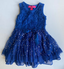 Load image into Gallery viewer, Betsey Johnson baby girl size 6-12 months blue tutu dress sequins bow, VGUC
