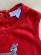 Load image into Gallery viewer, Purebaby baby girl size 3-6 months red Silent Night Christmas top reindeer, EUC
