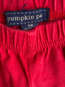 Pumpkin Patch baby girl size newborn red stretch leggings pants, VGUC