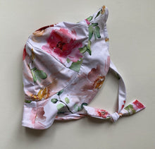 Load image into Gallery viewer, With Love For Kids girls size approx. 6-12 months white pink floral sun hat VGUC
